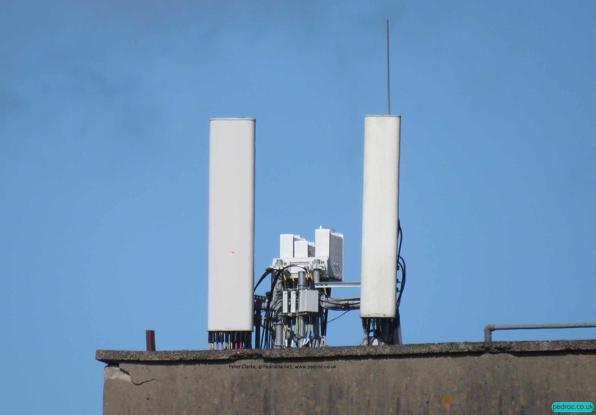 EE (BT) Ericsson 4G and 5G site in Belfast with Ericsson ERS 8823 (5G 8T8R), 4415 (2600MHz 4T4R capable but 2T on field testing), 4480 (L18+L21 4T4R)