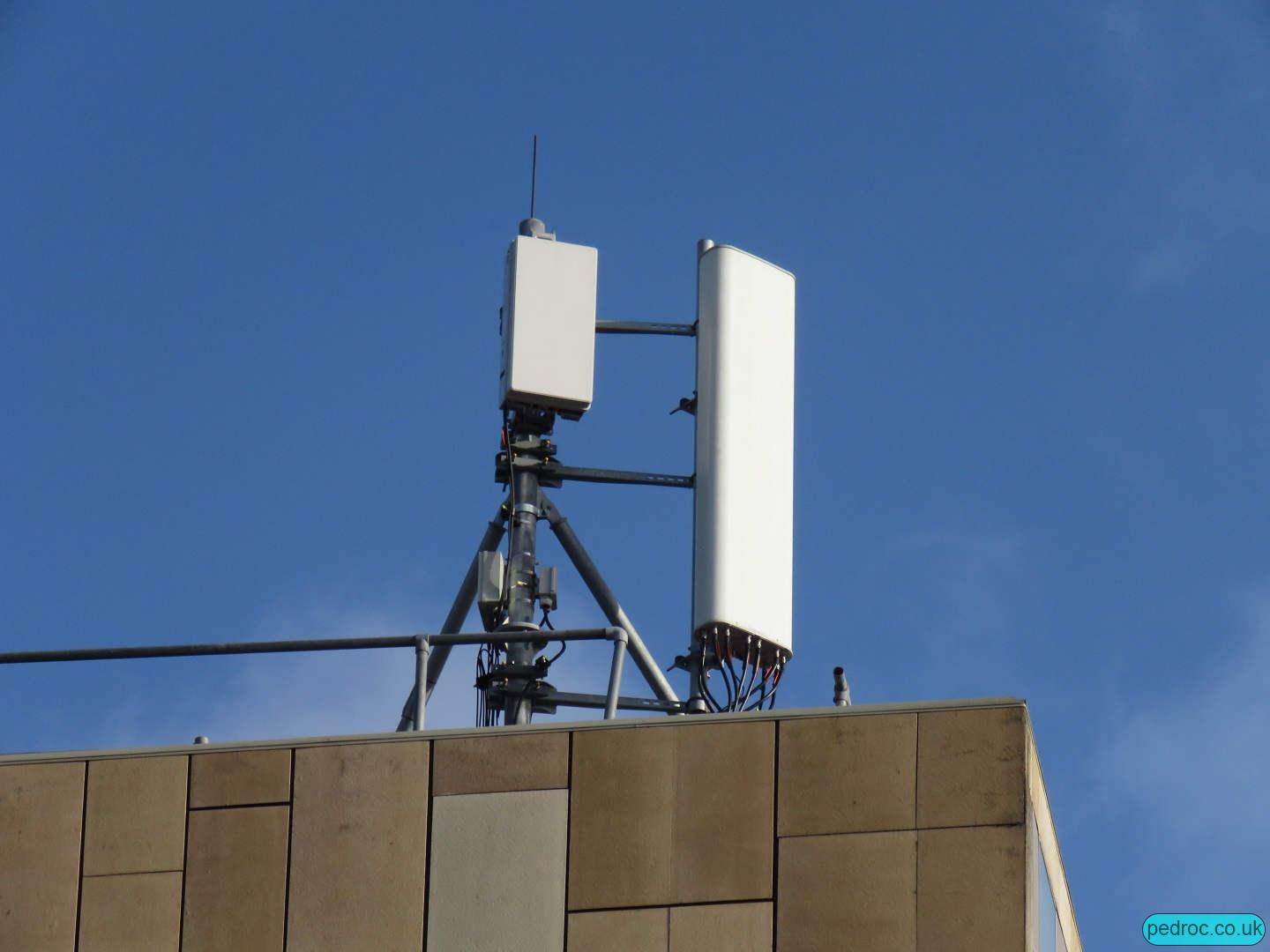 Vodafone's Huawei passive panel and AAU on Holiday Inn, Cardiff