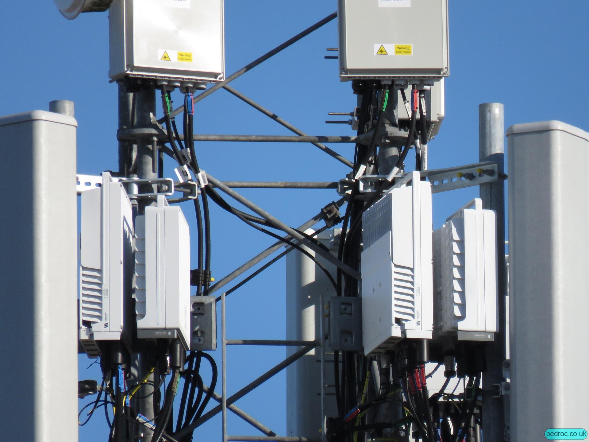Closeup of moderate capacity EE Ericsson Configuration used in rural and moderate urban showing ERS 4490 and ERS 2262.