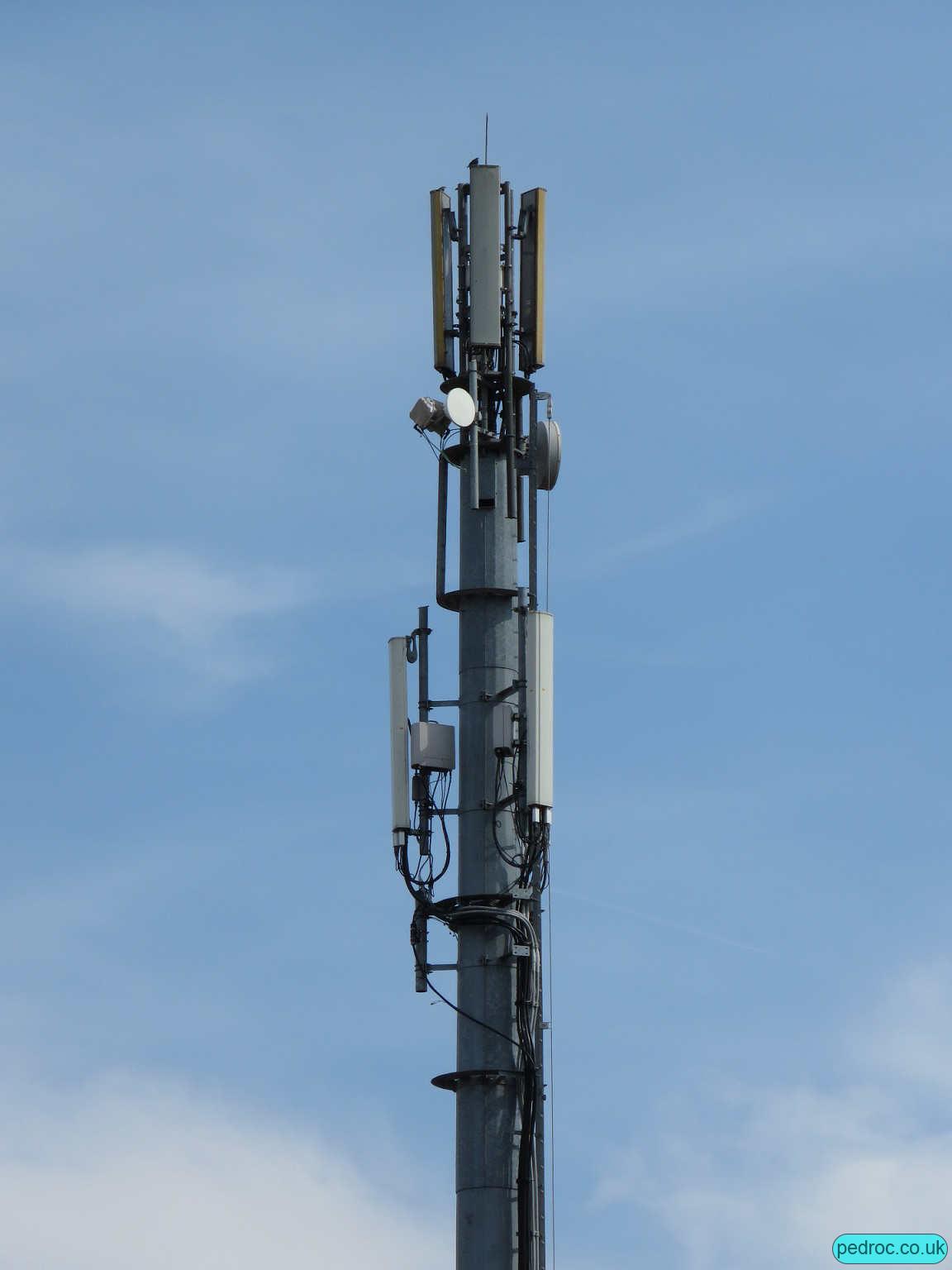 Vodafone/O2/EE Mast on Clay Street, Hull with Kathrein 80010698 (GU09+L08) and Old Orange Antennas