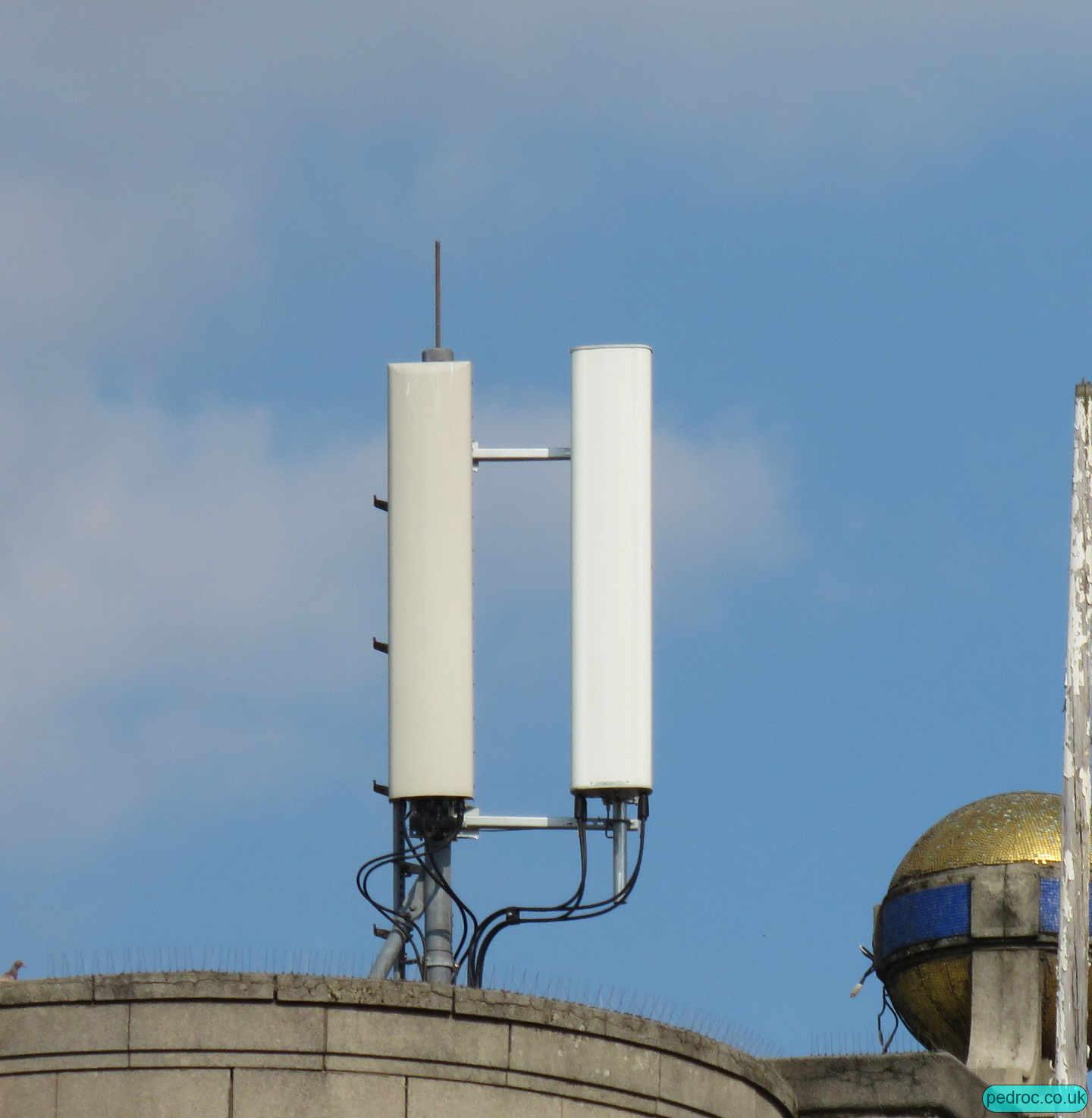 EE and 3 4G mast on the old theatre, Anlaby, Hull.