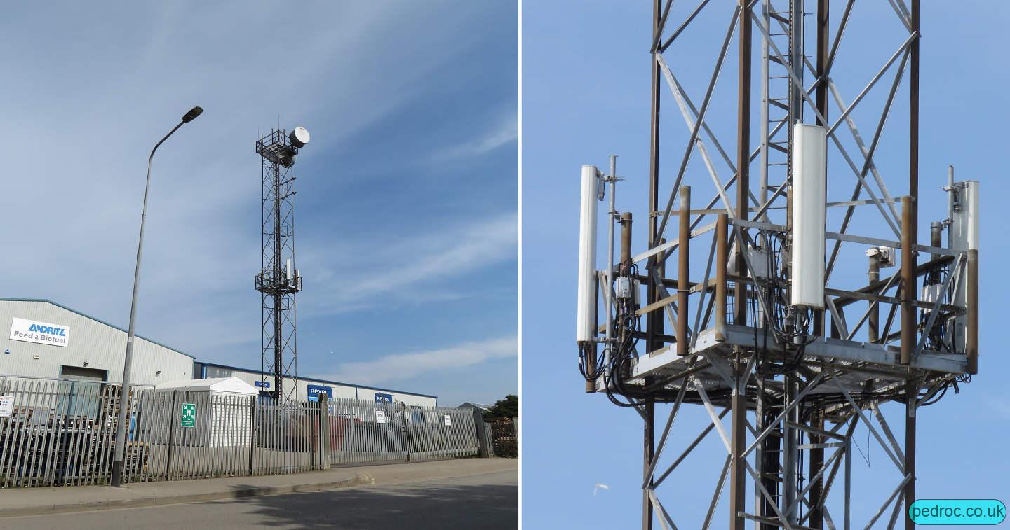 EE and 3 4G mast on Foster Street Hull.