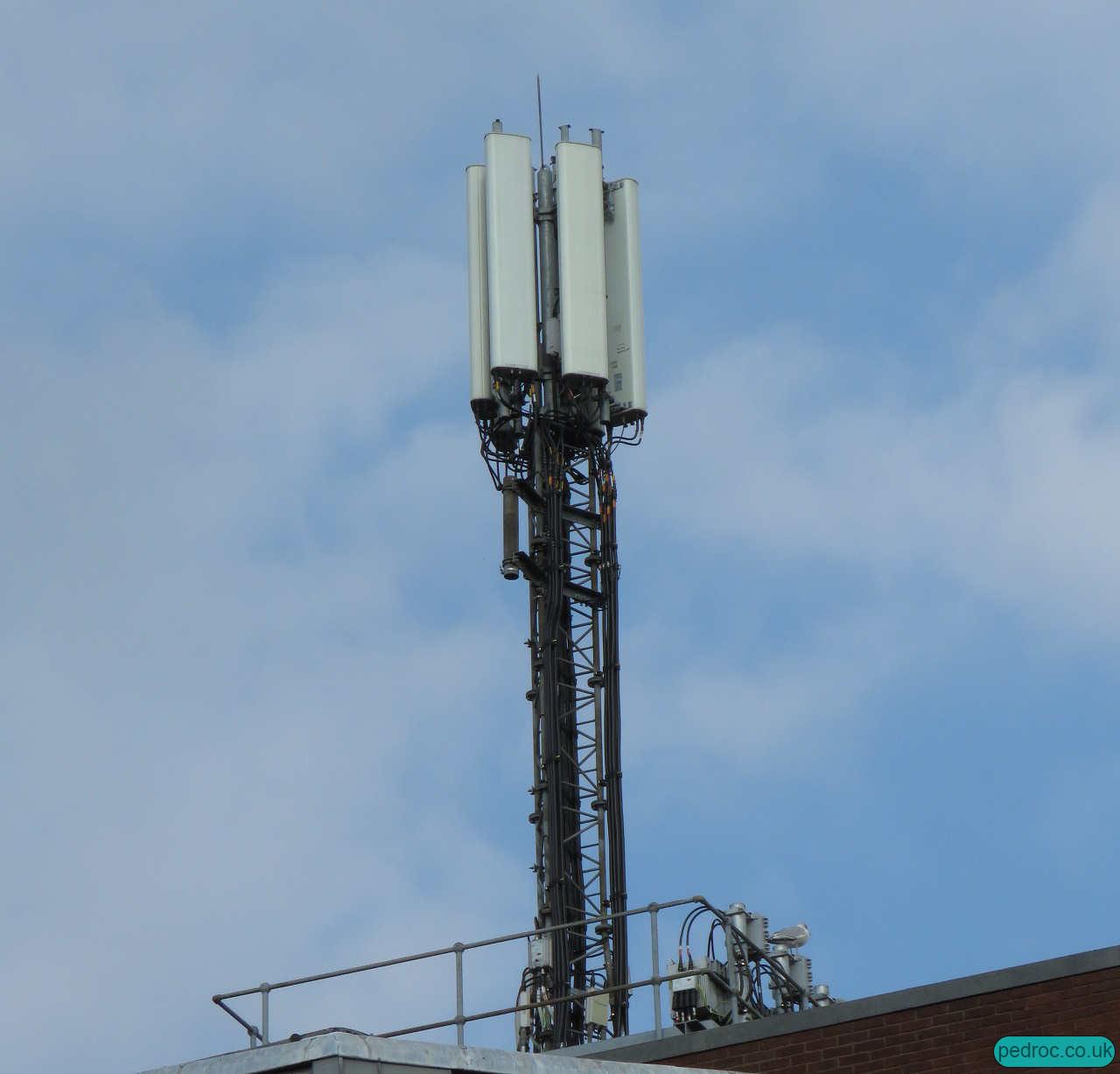 EE and 3 Mast on Lowgate House, Hull with Huawei ATR4518R14v06 antennas.