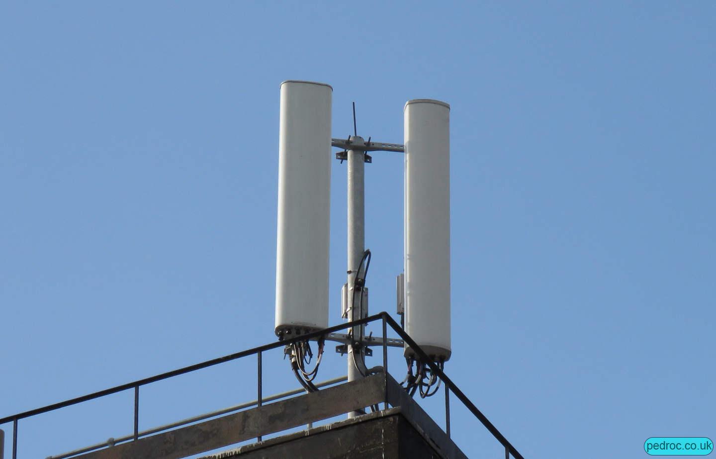 EE and 3 4G mast on Portland Hotel, City Centre, Hull.