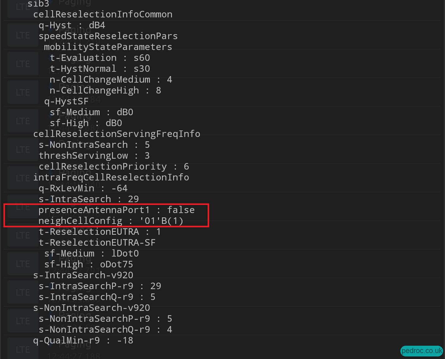 SIB 3 values for vendor recognition