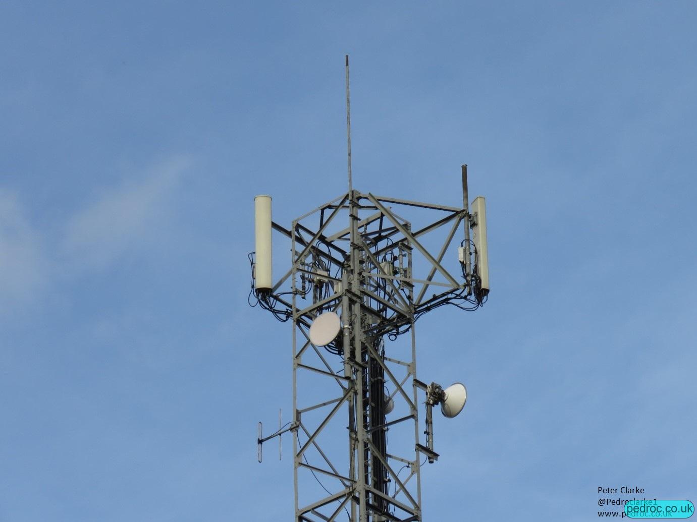 Closeup Commscope antennas for EE/3 on the West Beckham mast.