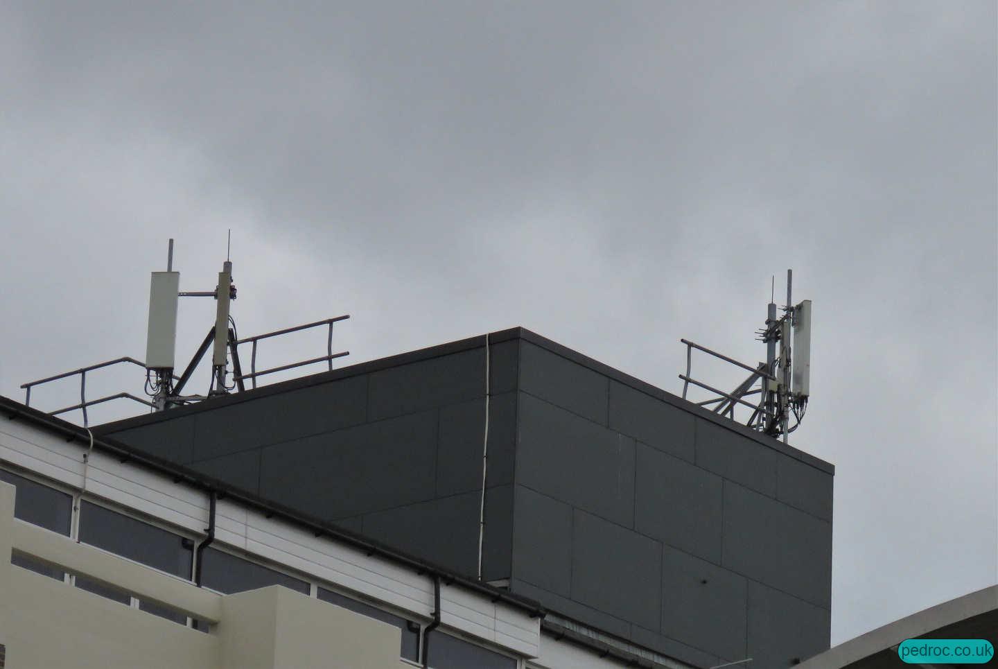 EE mast on East Park Terrace, Solent University, Southampton.