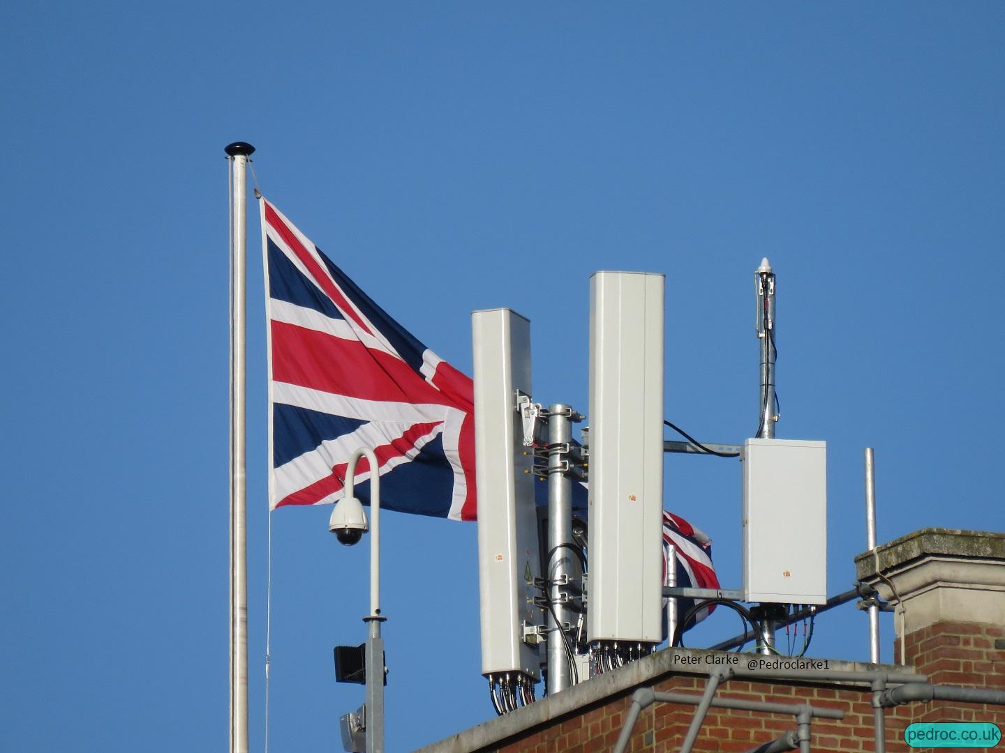 Vodafone Ericsson 5G mast in Whitehall, London