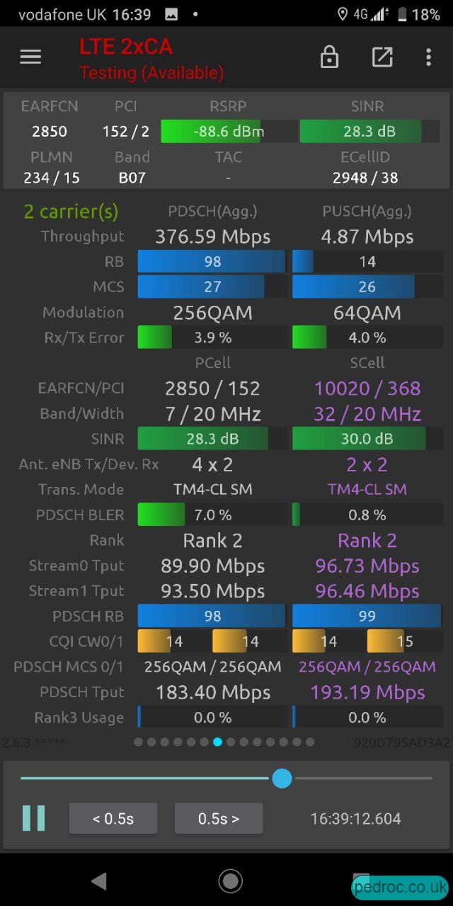 376Mbps on L26+L14 in NSG