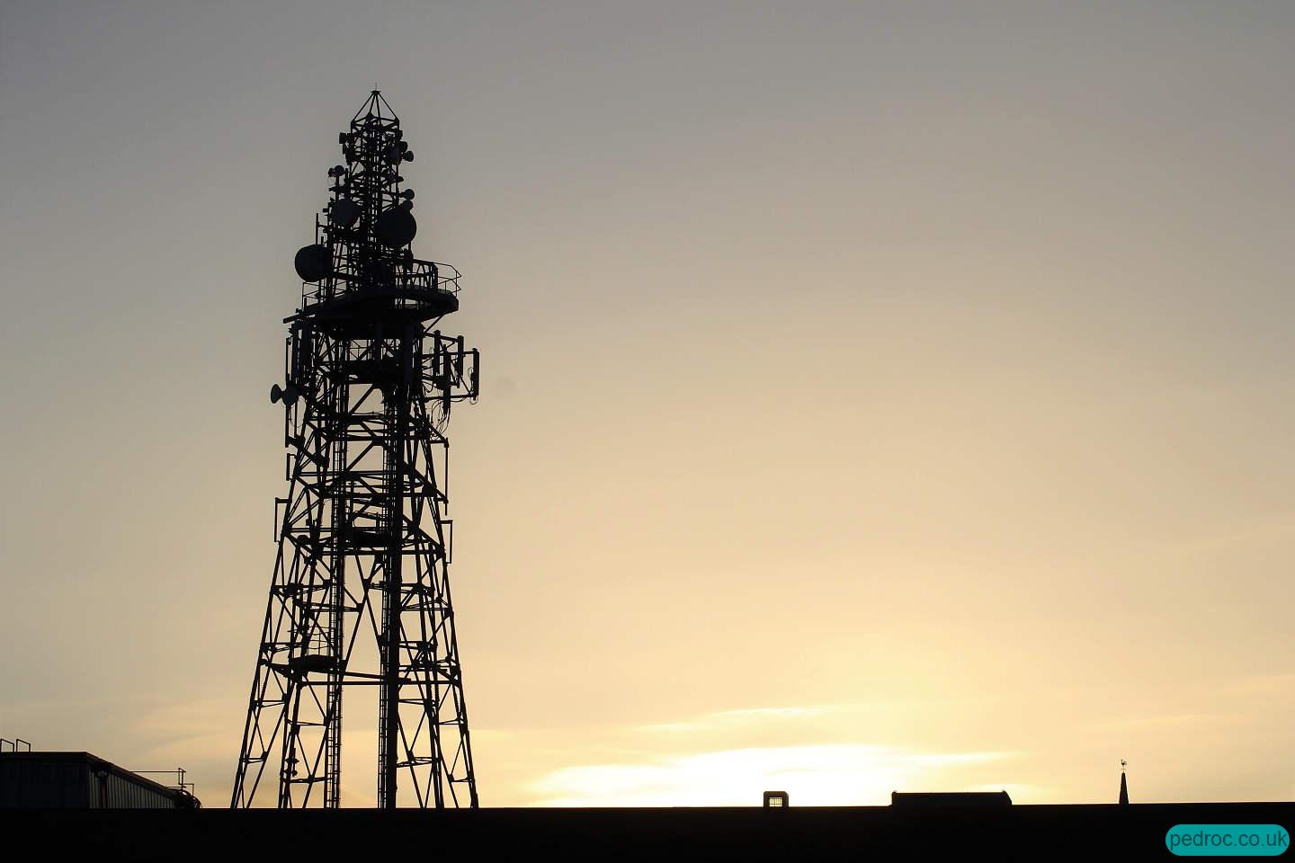 York BT exchange at Sunset.